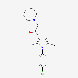 molecular formula C19H23ClN2O B1672692 1-[1-(4-chlorophenyl)-2,5-dimethyl-1H-pyrrol-3-yl]-2-(piperidin-1-yl)ethan-1-one CAS No. 670270-31-2