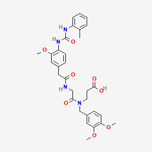molecular formula C31H36N4O8 B1672694 beta-Alanine, N-((3-methoxy-4-((((2-methylphenyl)amino)carbonyl)amino)phenyl)acetyl)glycyl-N-((3,4-dimethoxyphenyl)methyl)- CAS No. 229627-58-1
