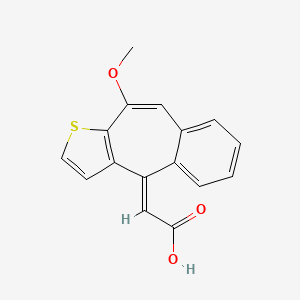 molecular formula C16H12O3S B1672700 (10-Methoxy-4H-benzo(4,5)cyclohepta(1,2-b)thien-4-ylidene)acetic acid CAS No. 128439-98-5