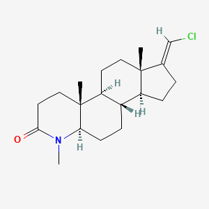 molecular formula C20H30ClNO B1672713 (E)-17-(Chloromethylene)-4-methyl-4-aza-5alpha-androstan-3-one CAS No. 501079-20-5