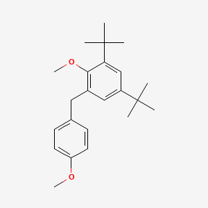 molecular formula C23H32O2 B1672717 2,4-Bis(1,1-dimethylethyl)-6-((4-methoxyphenyl)methyl)-1-methoxybenzene CAS No. 86071-23-0