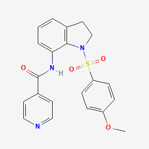 molecular formula C21H19N3O4S B1672718 N-(1-(4-Methoxyphenylsulfonyl)-2,3-dihydro-1H-indol-7-yl)isonicotinamide CAS No. 916484-16-7