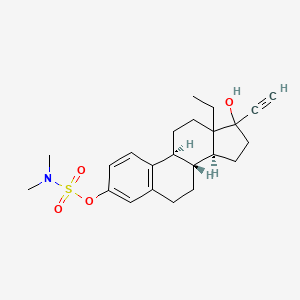 molecular formula C23H31NO4S B1672720 [(8R,9S,14S)-13-ethyl-17-ethynyl-17-hydroxy-7,8,9,11,12,14,15,16-octahydro-6H-cyclopenta[a]phenanthren-3-yl] N,N-dimethylsulfamate CAS No. 65323-80-0