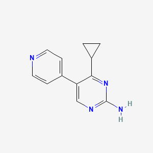 molecular formula C12H12N4 B1672722 4-环丙基-5-(吡啶-4-基)嘧啶-2-胺 CAS No. 947018-15-7