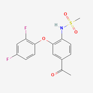 molecular formula C15H13F2NO4S B1672739 N-(4-Acetyl-2-(2,4-difluorophenoxy)phenyl)methanesulfonamide CAS No. 116686-15-8