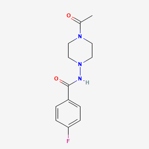 molecular formula C13H16FN3O2 B1672747 N-(4-acetyl-1-piperazinyl)-4-fluorobenzamide CAS No. 133920-70-4