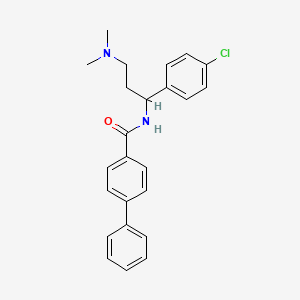molecular formula C24H25ClN2O B1672751 N-[1-(4-chlorophenyl)-3-dimethylaminopropyl]-4-phenylbenzamide CAS No. 885672-81-1