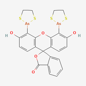 molecular formula C24H18As2O5S4 B1672755 4',5'-Bis(1,3,2-dithiarsolan-2-yl)-3',6'-dihydroxy-spiro[isobenzofuran-1(3H),9'-[9H]xanthen]-3-one CAS No. 212118-77-9