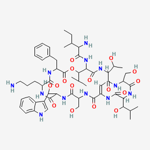 molecular formula C57H84N12O16 B1672784 Janthinocin A CAS No. 131086-52-7