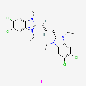 molecular formula C25H27Cl4IN4 B1672818 1,1',3,3'-Tetraethyl-5,5',6,6'-tetrachloroimidacarbocyanine iodide CAS No. 3520-43-2