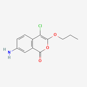 molecular formula C12H12ClNO3 B1672823 7-Amino-4-chloro-3-propoxy-isocoumarin CAS No. 126062-19-9