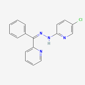 molecular formula C17H13ClN4 B1672834 5-Chloro-2-(2-(phenyl(pyridin-2-yl)methylene)hydrazinyl)pyridine CAS No. 199596-24-2