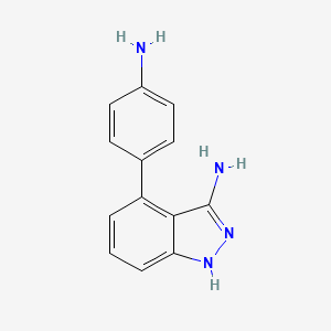 molecular formula C13H12N4 B1672853 4-(4-氨基苯基)-1H-吲唑-3-胺 CAS No. 819058-89-4