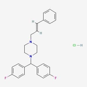 molecular formula C26H27ClF2N2 B1672890 1-[Bis(4-fluorophenyl)methyl]-4-[(E)-3-phenylprop-2-enyl]piperazine;hydrochloride CAS No. 30484-77-6