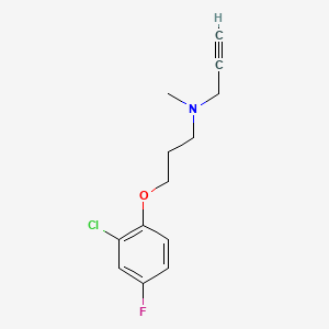 molecular formula C13H15ClFNO B1672907 Fluoroclorgyline CAS No. 135062-18-9