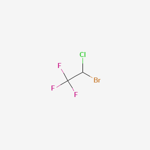 molecular formula C2HBrClF3<br>F3CCHBrCl<br>BrClHC2F3 B1672932 Halothane CAS No. 151-67-7
