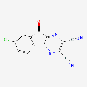 molecular formula C13H3ClN4O B1672952 7-Chloro-9-oxo-9H-indeno[1,2-b]pyrazine-2,3-dicarbonitrile CAS No. 924296-39-9