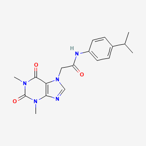 molecular formula C18H21N5O3 B1672953 2-(1,3-dimethyl-2,6-dioxo-1,2,3,6-tetrahydro-7H-purin-7-yl)-N-(4-isopropylphenyl)acetamide CAS No. 349085-38-7