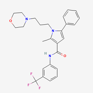 molecular formula C26H28F3N3O2 B1672955 2-methyl-1-(3-morpholin-4-ylpropyl)-5-phenyl-N-[3-(trifluoromethyl)phenyl]pyrrole-3-carboxamide CAS No. 883031-03-6