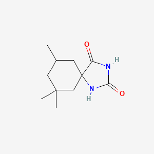 molecular formula C11H18N2O2 B1672956 7,7,9-Trimethyl-1,3-diaza-spiro[4.5]decane-2,4-dione CAS No. 91216-38-5