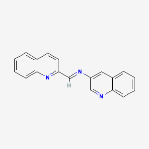 molecular formula C19H13N3 B1672959 3-Quinolinamine, N-(2-quinolinylmethylene)- CAS No. 16722-44-4