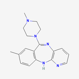 molecular formula C18H21N5 B1672963 8-Methyl-6-(4-methylpiperazin-1-yl)-11h-pyrido[2,3-b][1,4]benzodiazepine CAS No. 147395-65-1