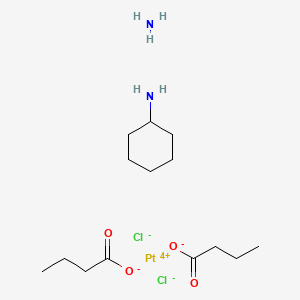 molecular formula C14H30Cl2N2O4Pt B1672966 Ammine dibutyratodichloro(cyclohexylamine)platinum IV CAS No. 129551-91-3