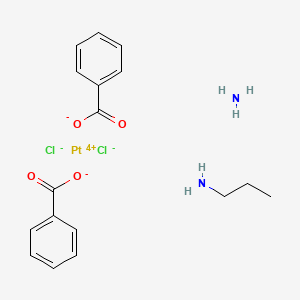 molecular formula C17H22Cl2N2O4Pt B1672967 Ammine dibenzoatodichloro(propylamine)platinum IV CAS No. 129580-58-1