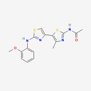molecular formula C16H16N4O2S2 B1672983 N-(2-((2-methoxyphenyl)amino)-4'-methyl-[4,5'-bithiazol]-2'-yl)acetamide CAS No. 315705-75-0