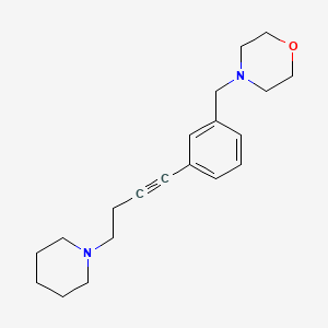 molecular formula C20H28N2O B1672984 4-(3-(4-(Piperidinyl)but-1-ynyl)benzyl)morpholine CAS No. 544707-19-9
