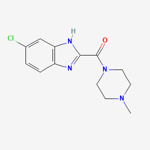 molecular formula C13H15ClN4O B1672985 (5-chloro-1H-benzimidazol-2-yl)(4-methylpiperazin-1-yl)methanone CAS No. 73903-17-0