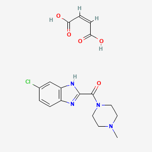 molecular formula C17H19ClN4O5 B1672986 1-[(5-Chloro-1H-benzimidazol-2-YL)carbonyl]-4-methylpiperazine maleate CAS No. 869497-75-6