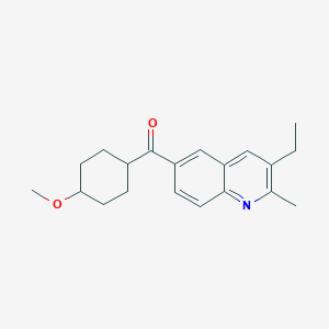 molecular formula C20H25NO2 B1672995 (3-Ethyl-2-methylquinolin-6-yl)-(4-methoxycyclohexyl)methanone 