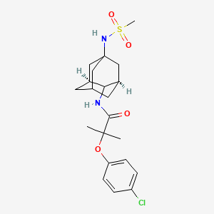 molecular formula C21H29ClN2O4S B1673013 rel-2-(4-Chlorophenoxy)-2-methyl-N-((1S,2R)-5-(methylsulfonamido)adamantan-2-yl)propanamide CAS No. 878489-28-2