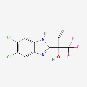 molecular formula C11H7Cl2F3N2O B1673014 1H-Benzimidazole-2-methanol, 5,6-dichloro-alpha-ethenyl-alpha-(trifluoromethyl)-, (+)- CAS No. 944919-15-7