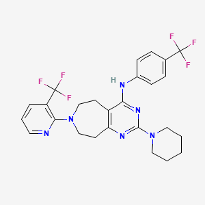 molecular formula C26H26F6N6 B1673016 Unii-DQ4lkh74UY CAS No. 951135-00-5