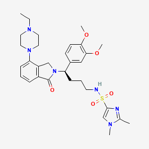 1H-Imidazole-4-sulfonamide, N-((4R)-4-(3,4-dimethoxyphenyl)-4-(4-(4-ethyl-1-piperazinyl)-1,3-dihydro-1-oxo-2H-isoindol-2-yl)butyl)-1,2-dimethyl-