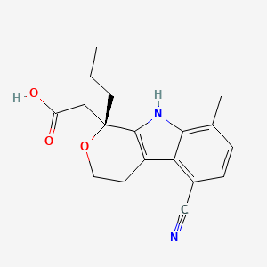 2-[(1R)-5-cyano-8-methyl-1-propyl-4,9-dihydro-3H-pyrano[3,4-b]indol-1-yl]acetic acid