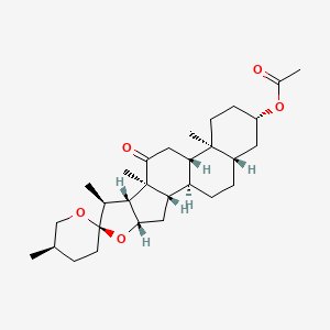 molecular formula C29H44O5 B1673032 5alpha-Spirostan-12-one, 3beta-hydroxy-, acetate, (25R)- CAS No. 915-35-5