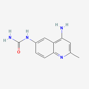 molecular formula C11H12N4O B1673053 1-(4-Amino-2-methylquinolin-6-yl)urea CAS No. 46696-26-8