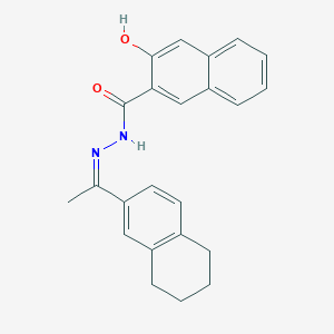 molecular formula C23H22N2O2 B1673058 3-hydroxy-N-[(Z)-1-(5,6,7,8-tetrahydronaphthalen-2-yl)ethylideneamino]naphthalene-2-carboxamide CAS No. 332170-67-9