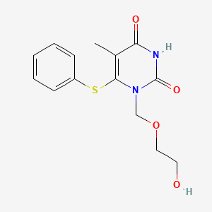 molecular formula C14H16N2O4S B1673066 1-(2-Hydroxyethyloxymethyl)-6-phenyl thiothymine CAS No. 123027-56-5