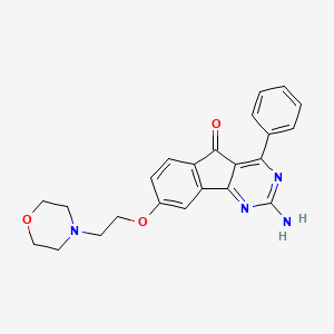 molecular formula C23H22N4O3 B1673068 2-amino-8-(2-morpholinoethoxy)-4-phenyl-5H-indeno[1,2-d]pyrimidin-5-one CAS No. 1147271-25-7