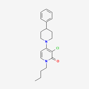 molecular formula C20H25ClN2O B1673069 2(1H)-Pyridinone, 1-butyl-3-chloro-4-(4-phenyl-1-piperidinyl)- CAS No. 1127498-03-6