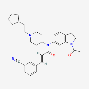 trans-N-(1-Acetyl-2,3-dihydro-1H-indol-6-yl)-3-(3-cyanophenyl)-N-(1-(2-cyclopentylethyl)piperidin-4-yl)acrylamide