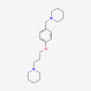 molecular formula C20H32N2O B1673071 1-[4-(3-Piperidinopropoxy)benzyl]piperidine CAS No. 98473-34-2