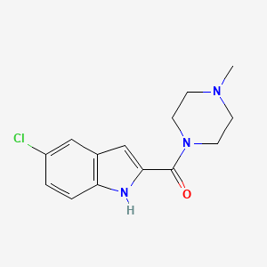 molecular formula C14H16ClN3O B1673073 1-[(5-氯-1H-吲哚-2-基)羰基]-4-甲基哌嗪 CAS No. 459168-41-3