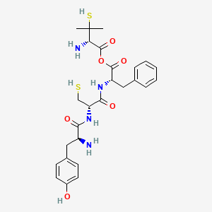 molecular formula C26H34N4O6S2 B1673083 H-Tyrosyl-cyclo(cysteinyl-phenylalanyl-penicillaminyl)-OH CAS No. 117550-12-6