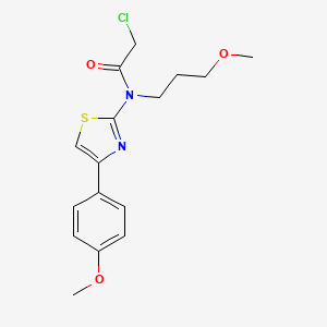 molecular formula C16H19ClN2O3S B1673095 2-chloro-N-[4-(4-methoxyphenyl)-1,3-thiazol-2-yl]-N-(3-methoxypropyl)acetamide CAS No. 917562-33-5