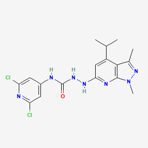molecular formula C17H19Cl2N7O B1673099 Pyrazolopyridine analog CAS No. 383150-41-2